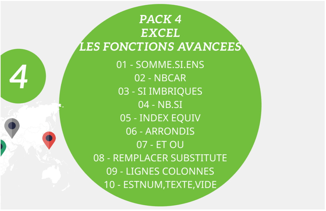 Pack 4 Excel Les Fonctions Avancees Ab Carré Excel 6754